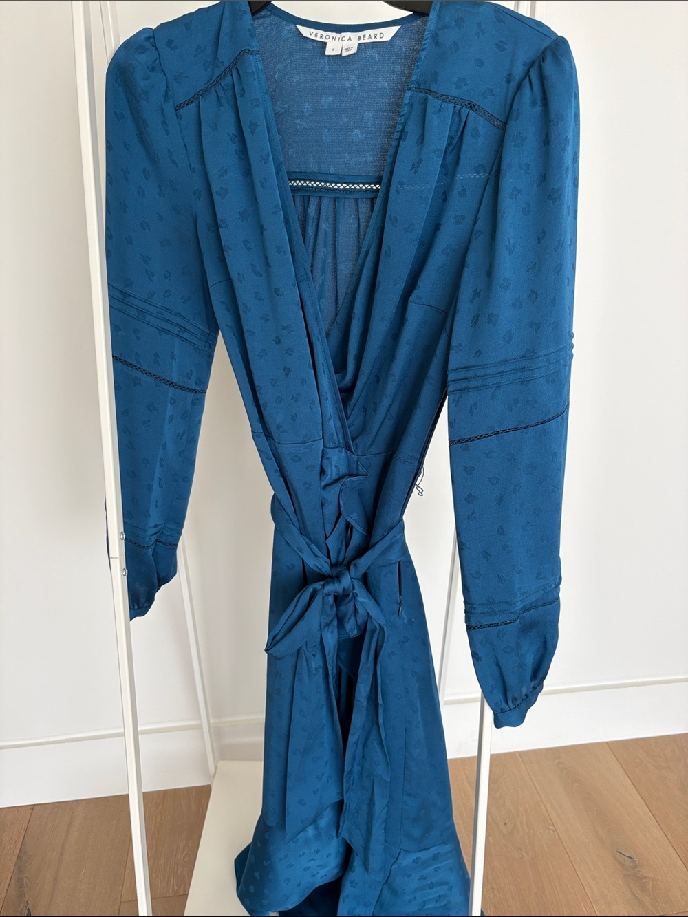 Veronica Beard Deep Teal Wrap Robe with Self-Tie